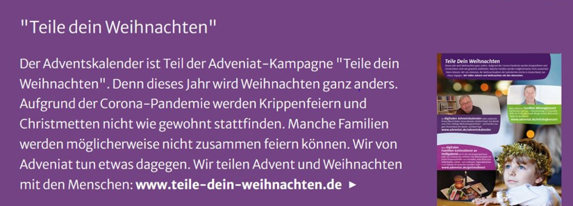 Teile dein Weihnachten – eine Initiative von adveniat